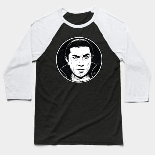 DRACULA (1931) (Circle Black and White) Baseball T-Shirt